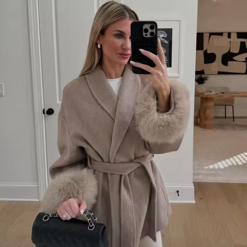 The Vienna Plush-Cuff Coat