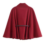 Élise Black Belted Cape