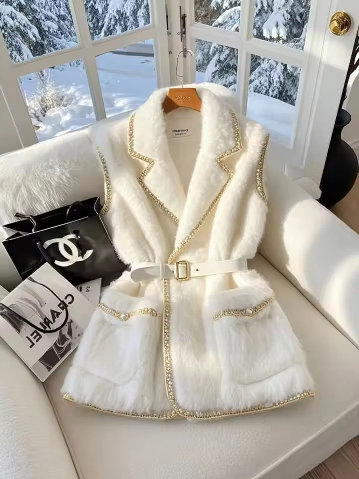 Snow Belle Pearl-Trim Jacket