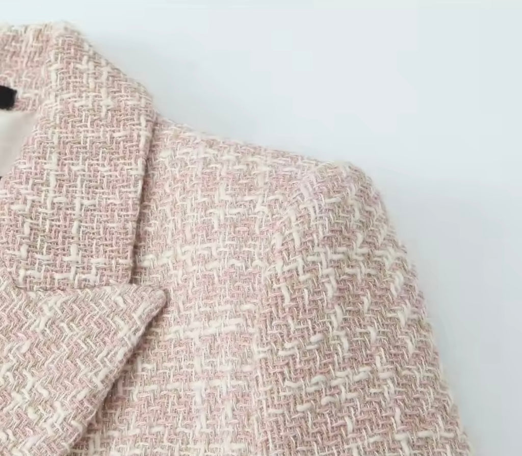 Ivory Tweed Power Blazer