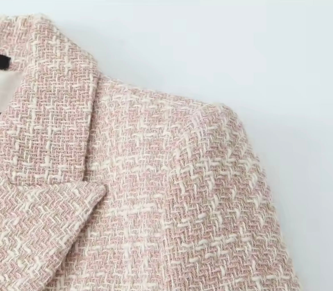 Ivory Tweed Power Blazer