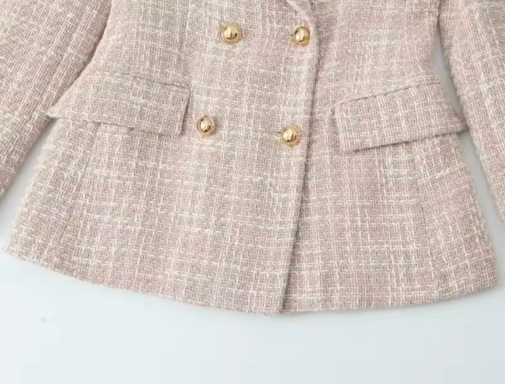 Ivory Tweed Power Blazer
