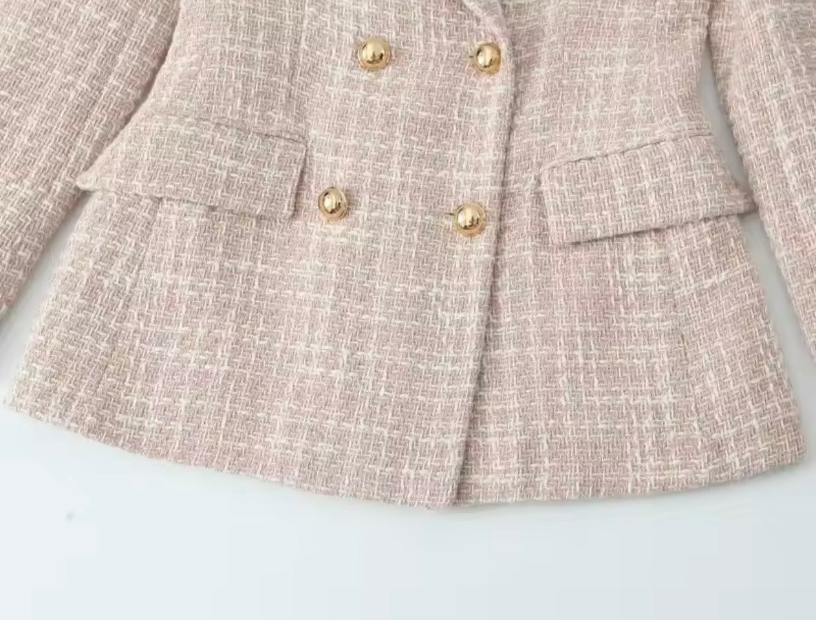 Ivory Tweed Power Blazer