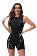 Black Sculpt Zip Swimsuit