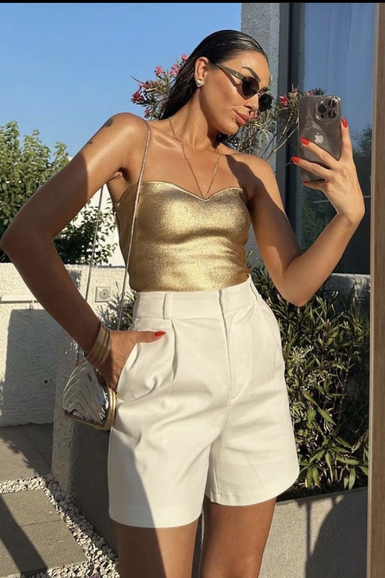 Gilded Goddess Gold Top