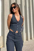 Striped Waist Coat Top