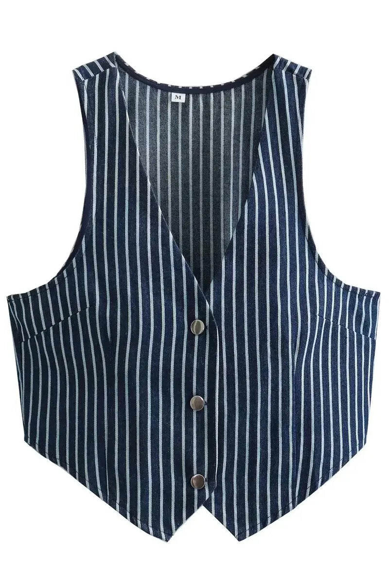 Striped Waist Coat Top