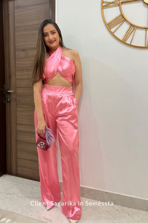 Bonita Pink Satin Co-ords