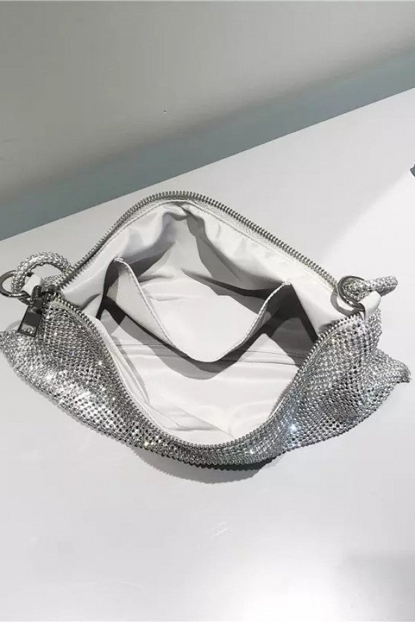 Luxe Silver Rhinestone Bag