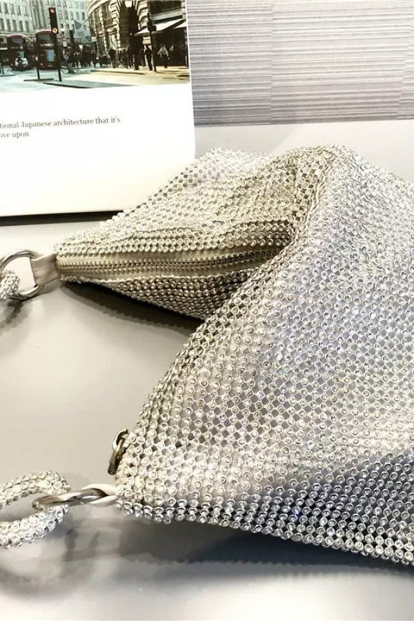 Luxe Silver Rhinestone Bag