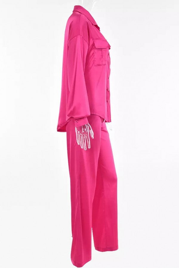 Button Up Satin Co-ords