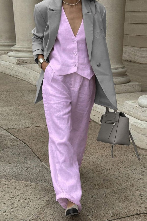 Girl Boss Linen Co-ords Pink