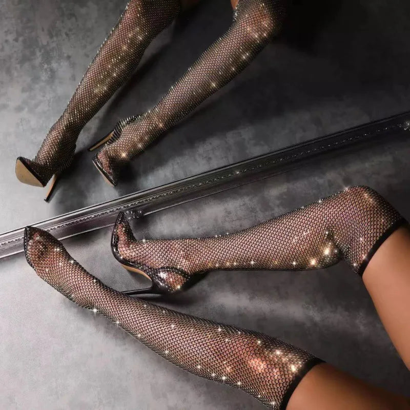 Starstruck Crystal Thigh-High Boots