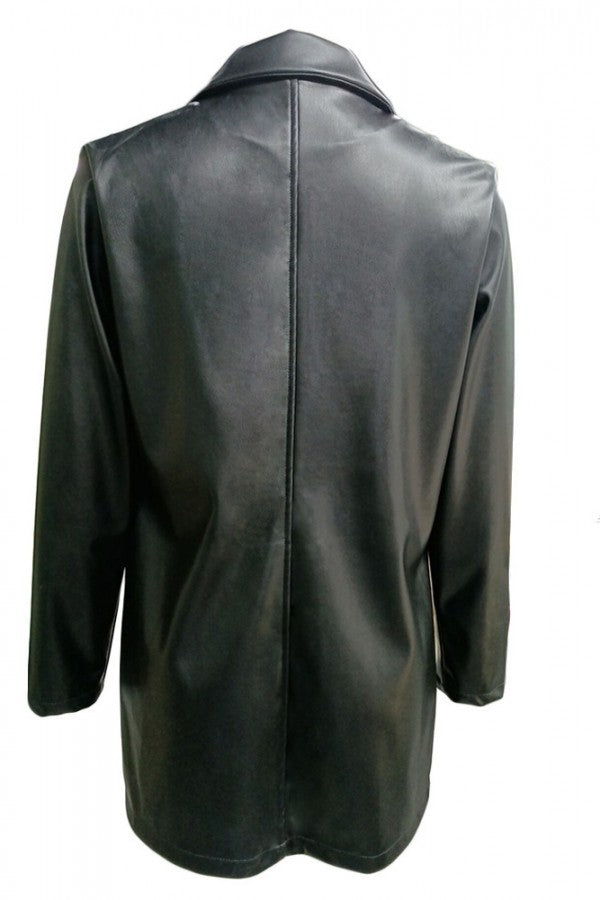 Faux Leather Blazer/Dress