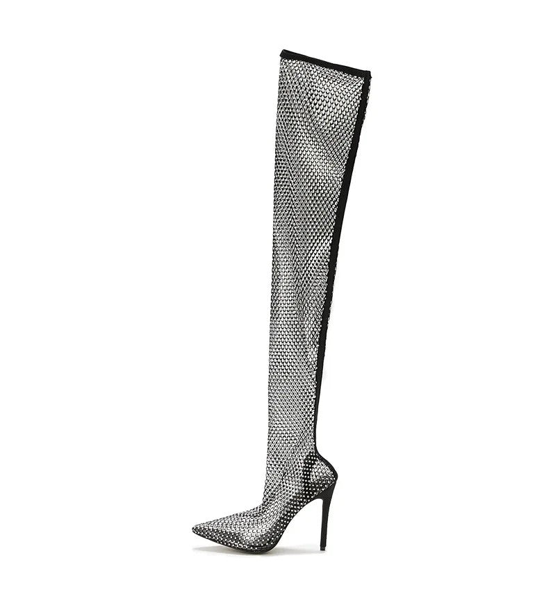 Starstruck Crystal Thigh-High Boots