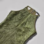 Emerald Cascade Fringe Dress
