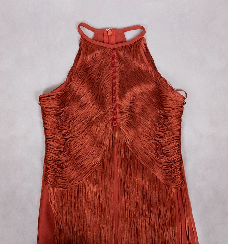 Emerald Cascade Fringe Dress