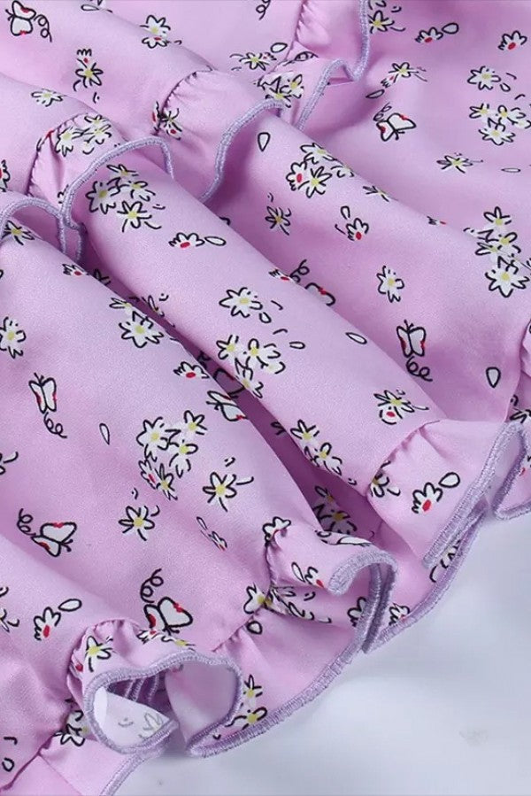 Lavender Floral Printed Dress