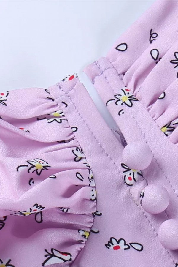 Lavender Floral Printed Dress