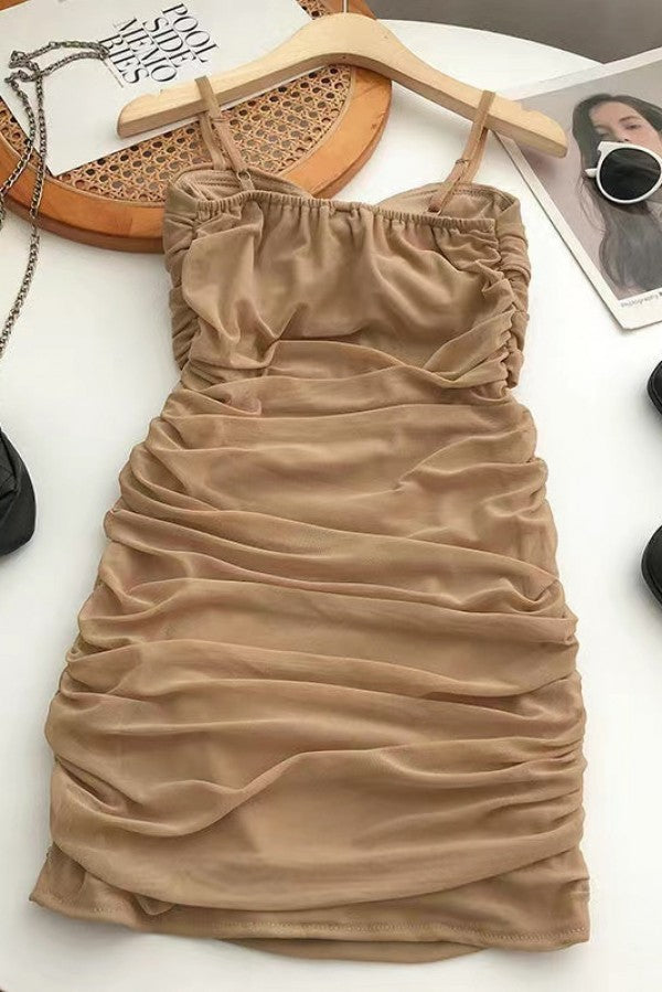 Ruched Fitted Club Dress