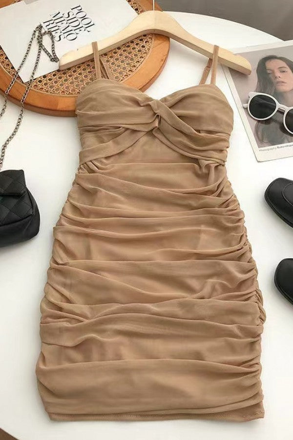 Ruched Fitted Club Dress