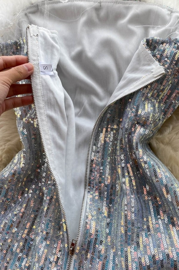 Luxe Feather Sequin Dress