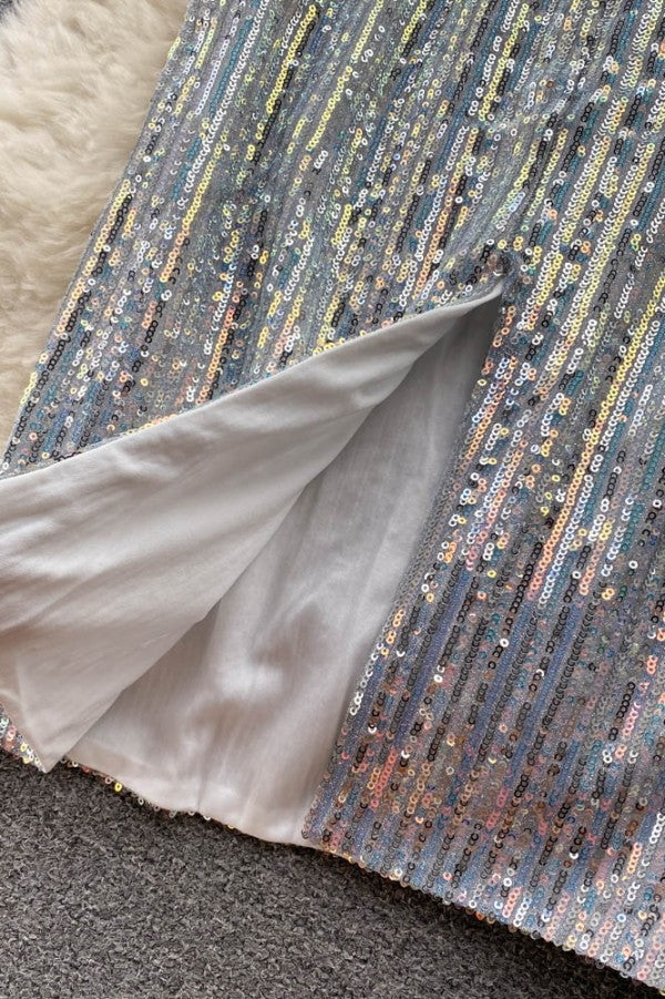 Luxe Feather Sequin Dress