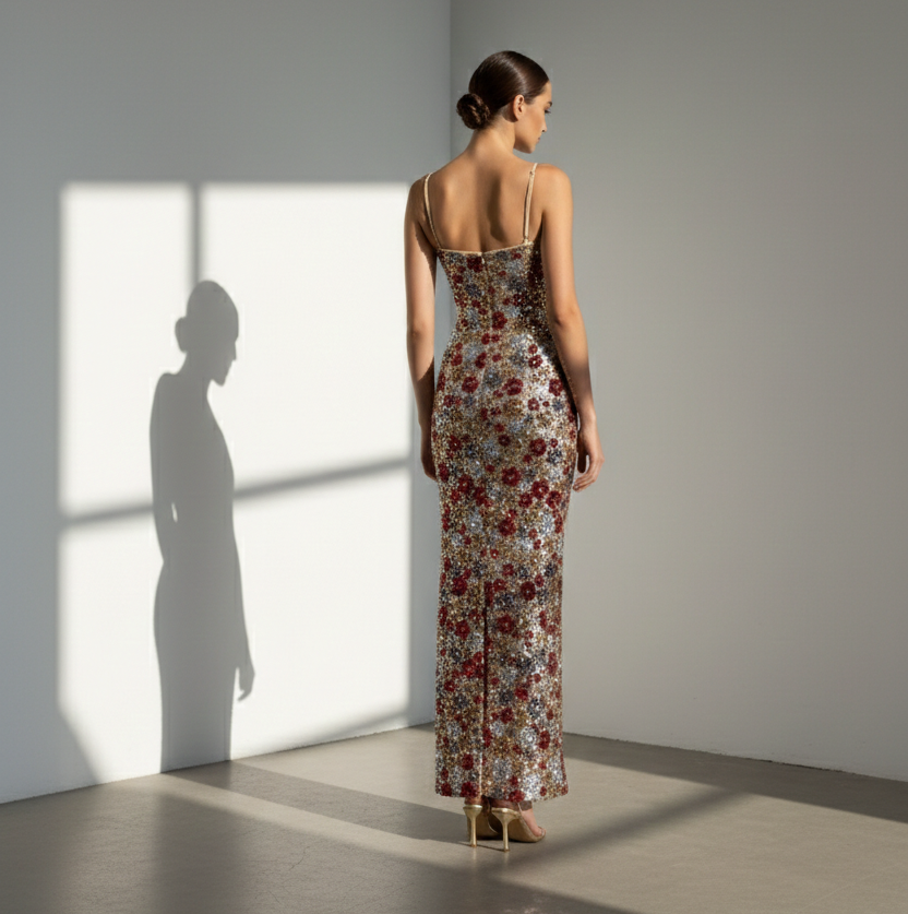 Celeste Floral Sequin Dress