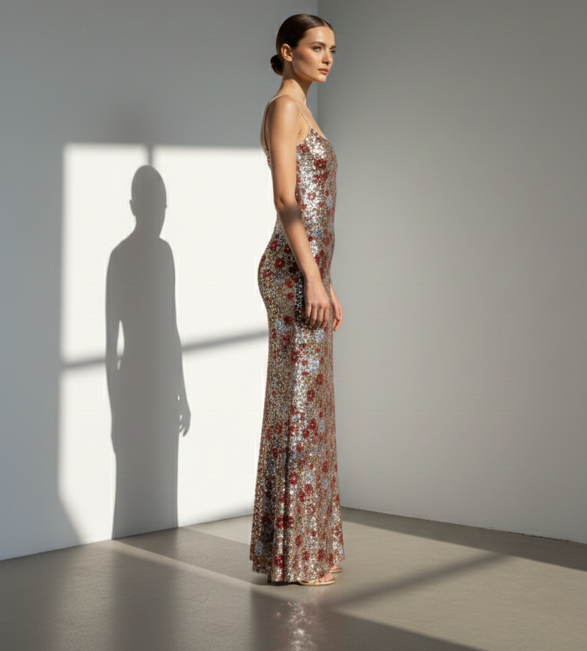 Celeste Floral Sequin Dress