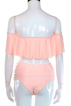 Coral Ruffle Bikini Set