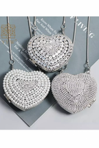 Luxe Heart Rhinestone Clutch