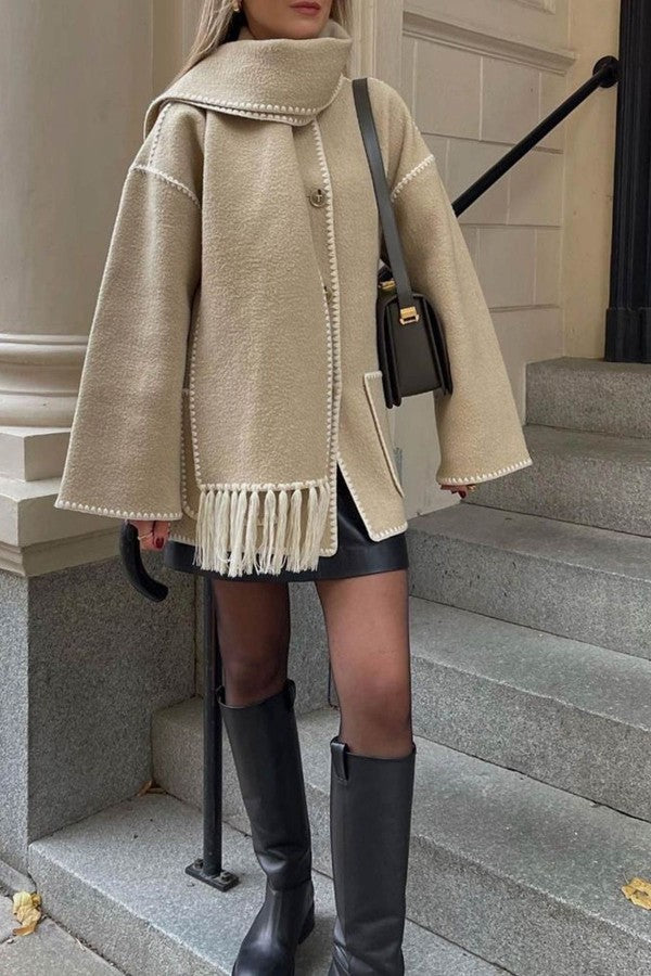 Plush Coat & Scarf Set