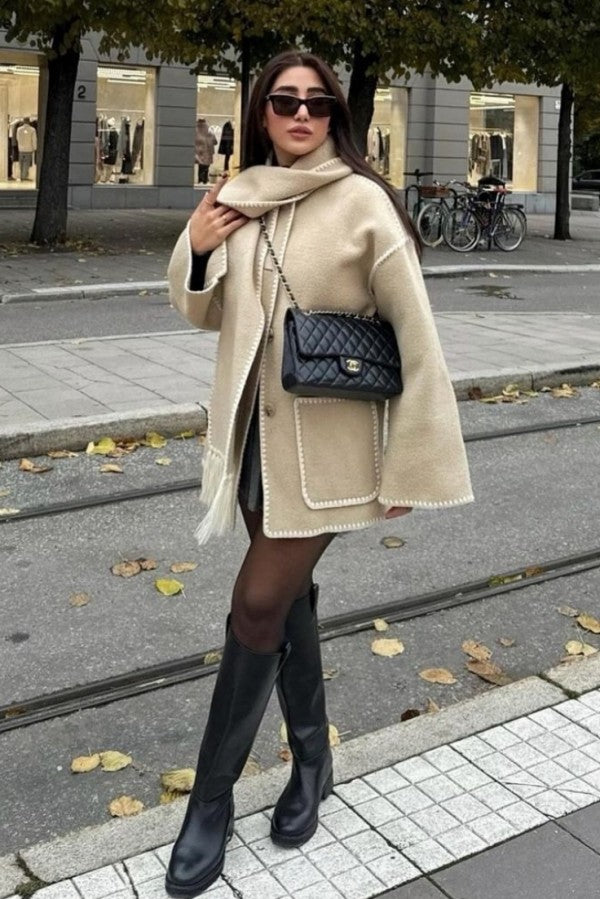 Plush Coat & Scarf Set
