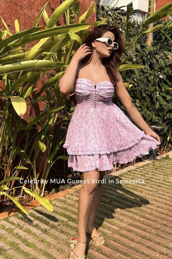 Lavender Floral Printed Dress