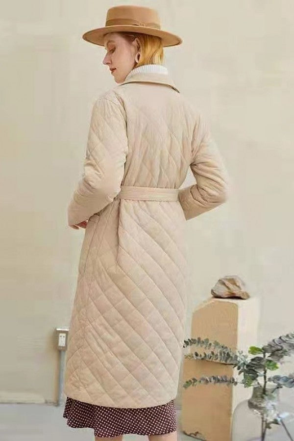 Luxe Quilted Long Overcoat