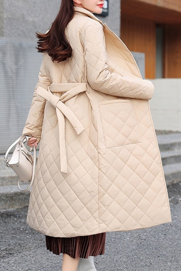 Luxe Quilted Long Overcoat