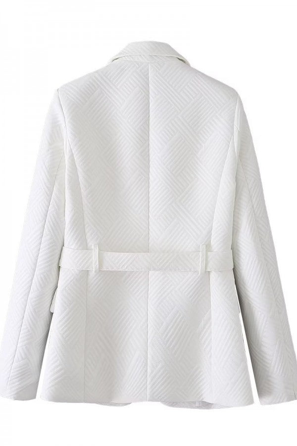 Serena White Belted Blazer