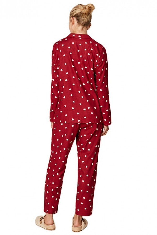 Red Heart Pajama Set