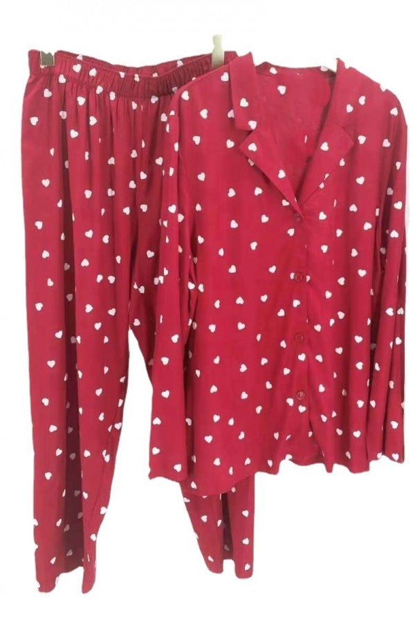 Red Heart Pajama Set