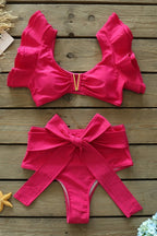 Tangerine Ruffle Bikini Set