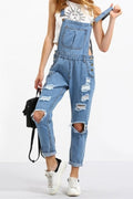 Ripped Denim Dungarees