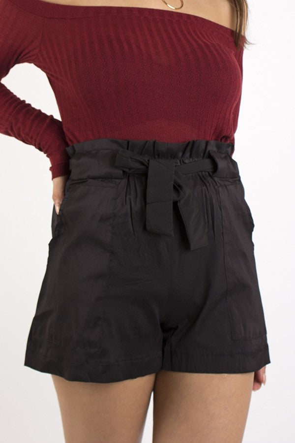 Black High Waist Shorts