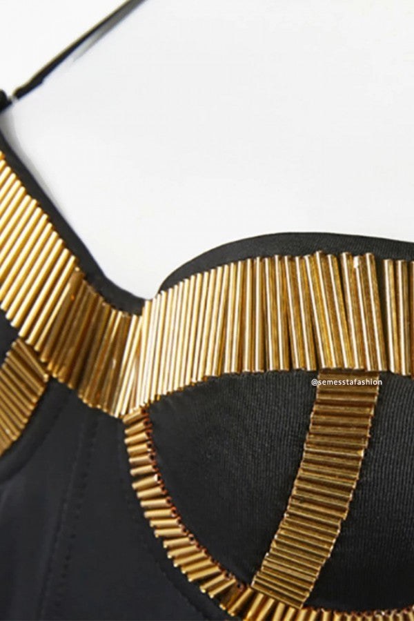 Alessandra Gold Noir Bustier