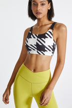 Noir Houndstooth Sports Bra