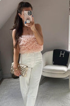 Lace Silk Tulle Top
