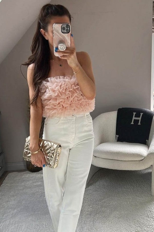 Lace Silk Tulle Top