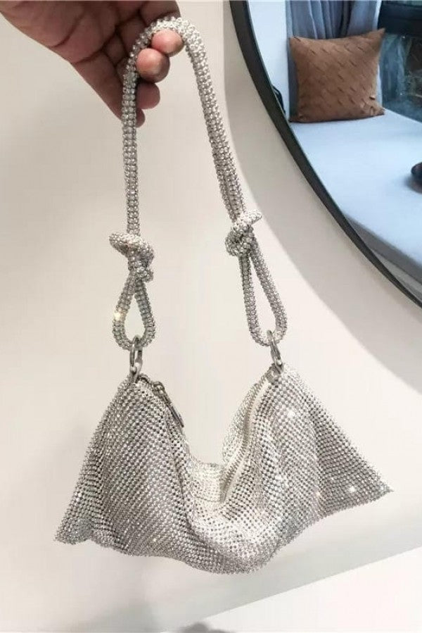 Luxe Silver Rhinestone Bag