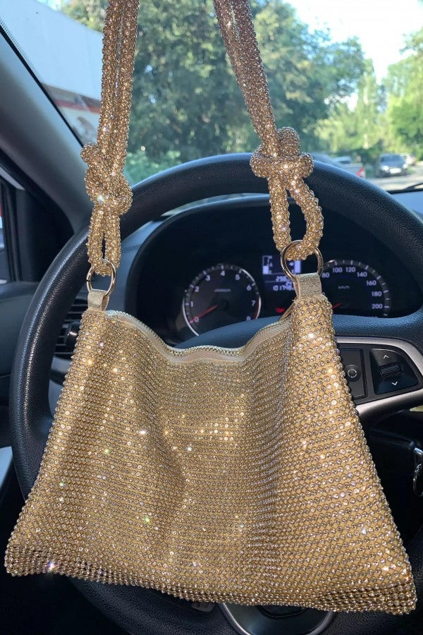 Luxe Silver Rhinestone Bag