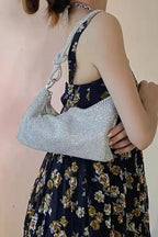 Luxe Silver Rhinestone Bag