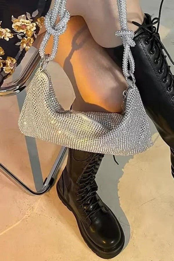 Luxe Silver Rhinestone Bag